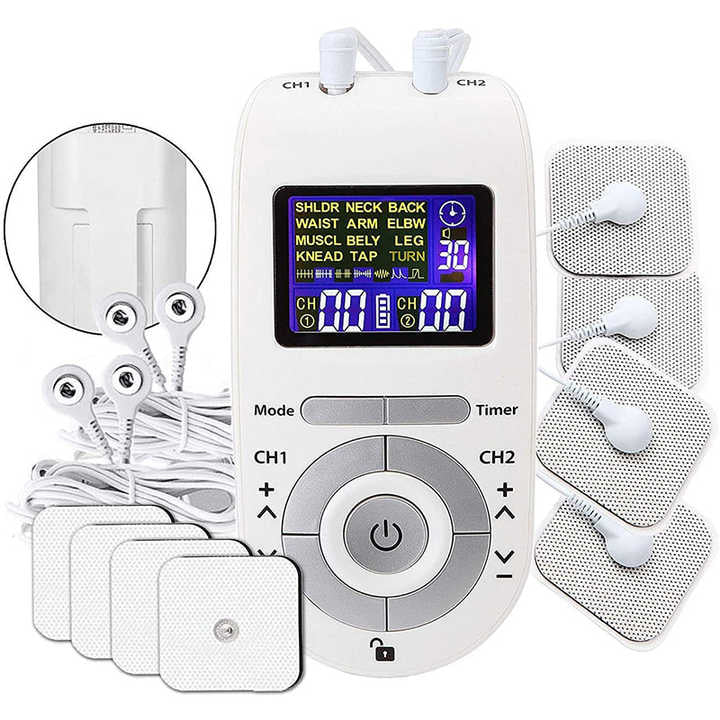 Advanced Wireless TENS EMS Muscle Stimulator | Dual Channel, 12 Modes, 40 Intensity Levels - Rayihni