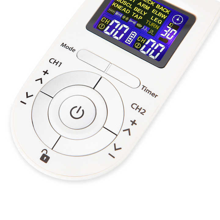 Advanced Wireless TENS EMS Muscle Stimulator | Dual Channel, 12 Modes, 40 Intensity Levels - Rayihni