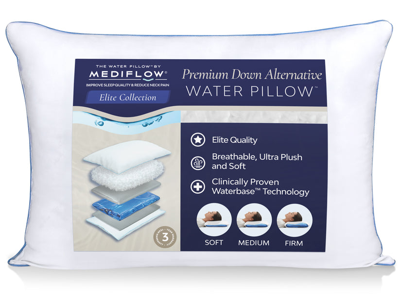 Mediflow Elite Down Alternative Water Pillow – Adjustable Neck Pain Relief Pillow - Rayihni