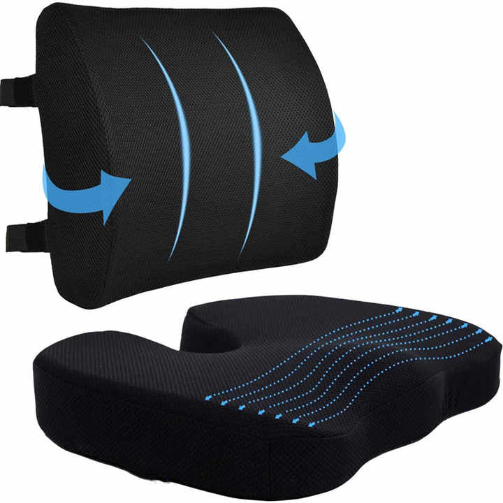 Orthopedic Lumbar Support Pillow | Memory Foam Posture Correction for Office, Car & Home - Rayihni