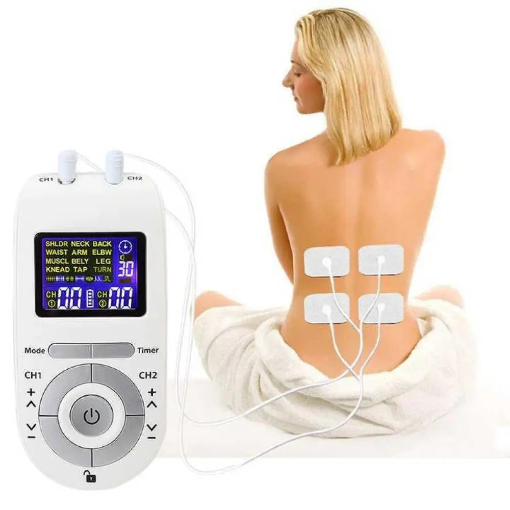 Advanced Wireless TENS EMS Muscle Stimulator | Dual Channel, 12 Modes, 40 Intensity Levels - Rayihni