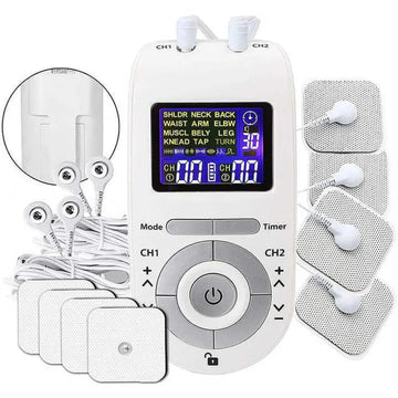 Advanced Wireless TENS EMS Muscle Stimulator | Dual Channel, 12 Modes, 40 Intensity Levels - Rayihni