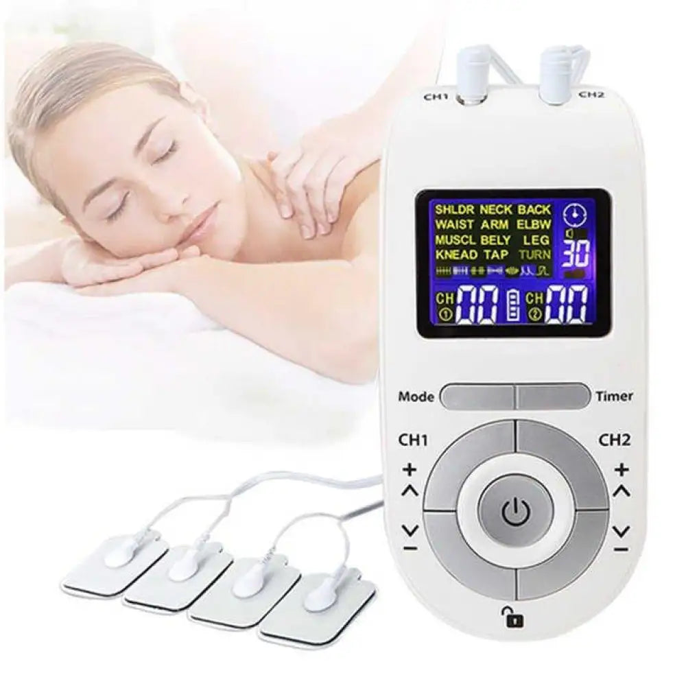 Advanced Wireless TENS EMS Muscle Stimulator | Dual Channel, 12 Modes, 40 Intensity Levels - Rayihni
