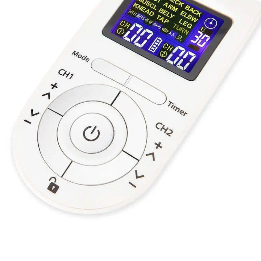 Advanced Wireless TENS EMS Muscle Stimulator | Dual Channel, 12 Modes, 40 Intensity Levels - Rayihni